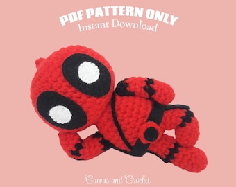 Deadpool Amigurumi Crochet Pattern (PDF Pattern)