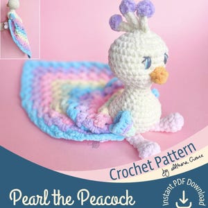 Pearl the Peacock Crochet Pattern, Digital Download