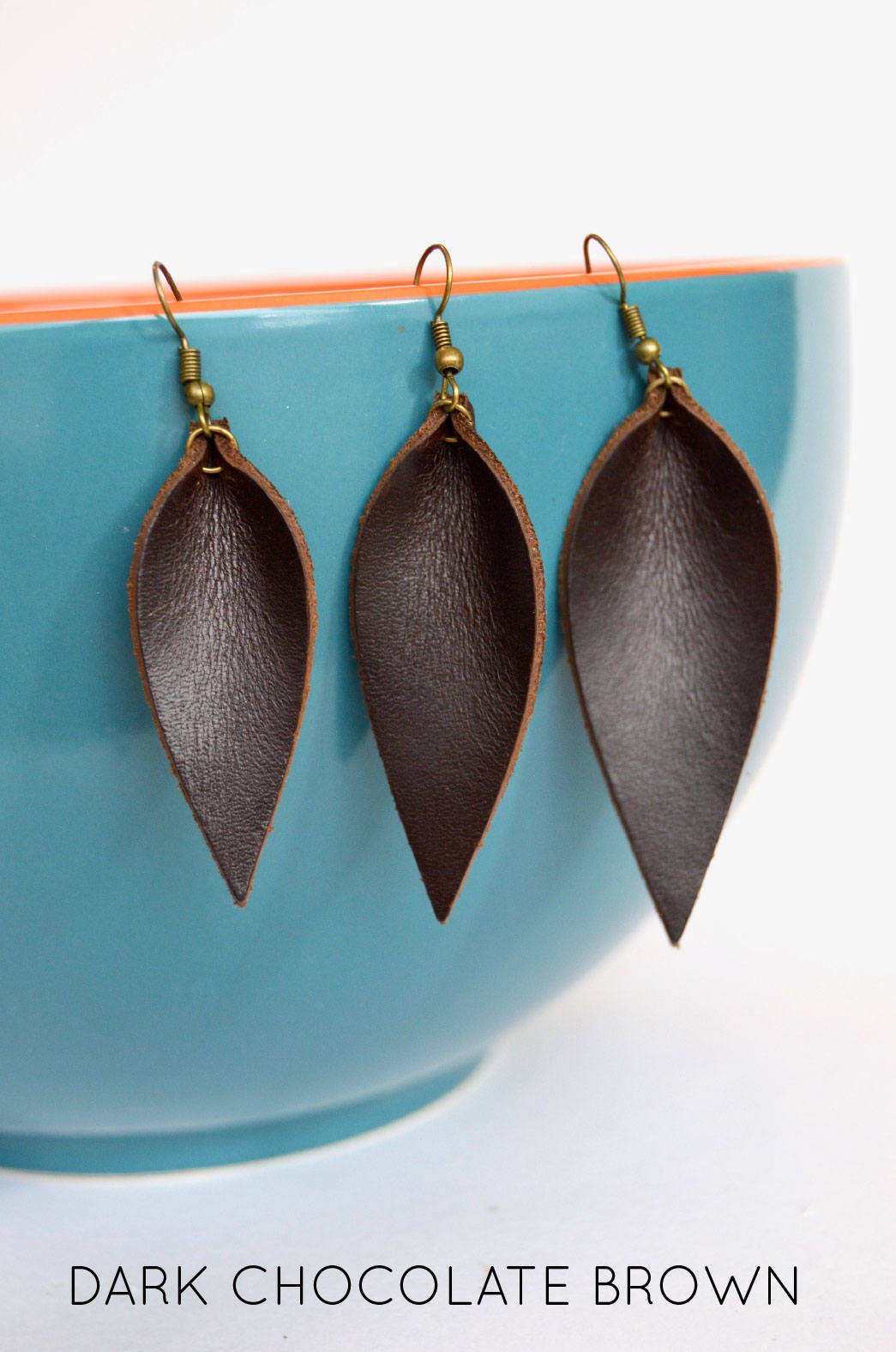 Leather leaf earrings Clearance