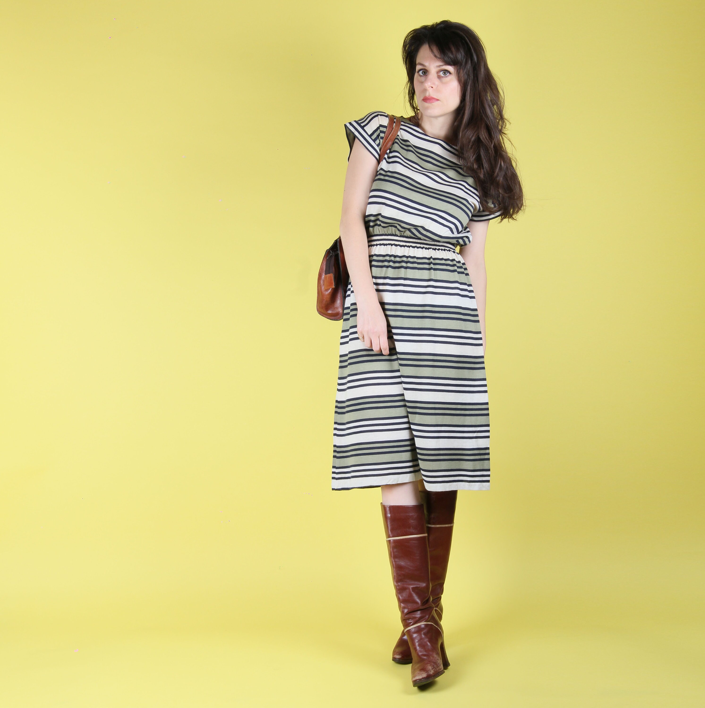 80s Vintage Striped Dress // 80s Katies 