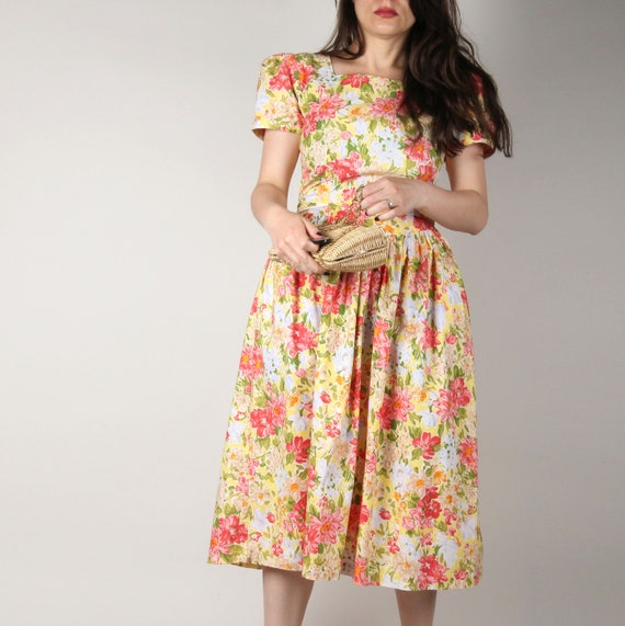80s Does 50s Dress // Darling Cotton Frock // Flo… - image 2