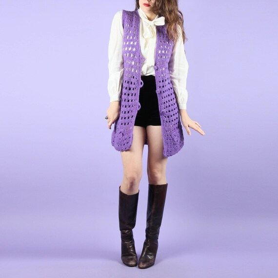 70s Vintage Vest // Crochet Vest // Vintage Croche