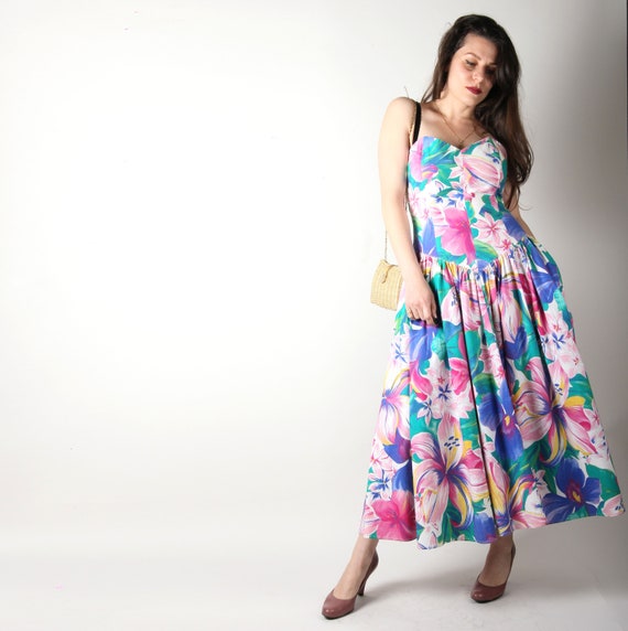 80s Vintage Dress // Strapless 80s Prom Dress //