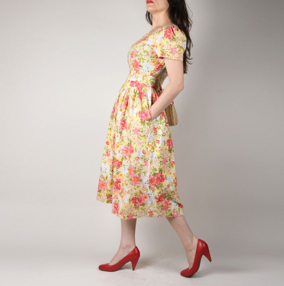 80s Does 50s Dress // Darling Cotton Frock // Flo… - image 6
