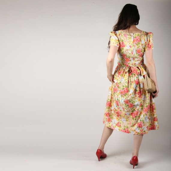 80s Does 50s Dress // Darling Cotton Frock // Flo… - image 1