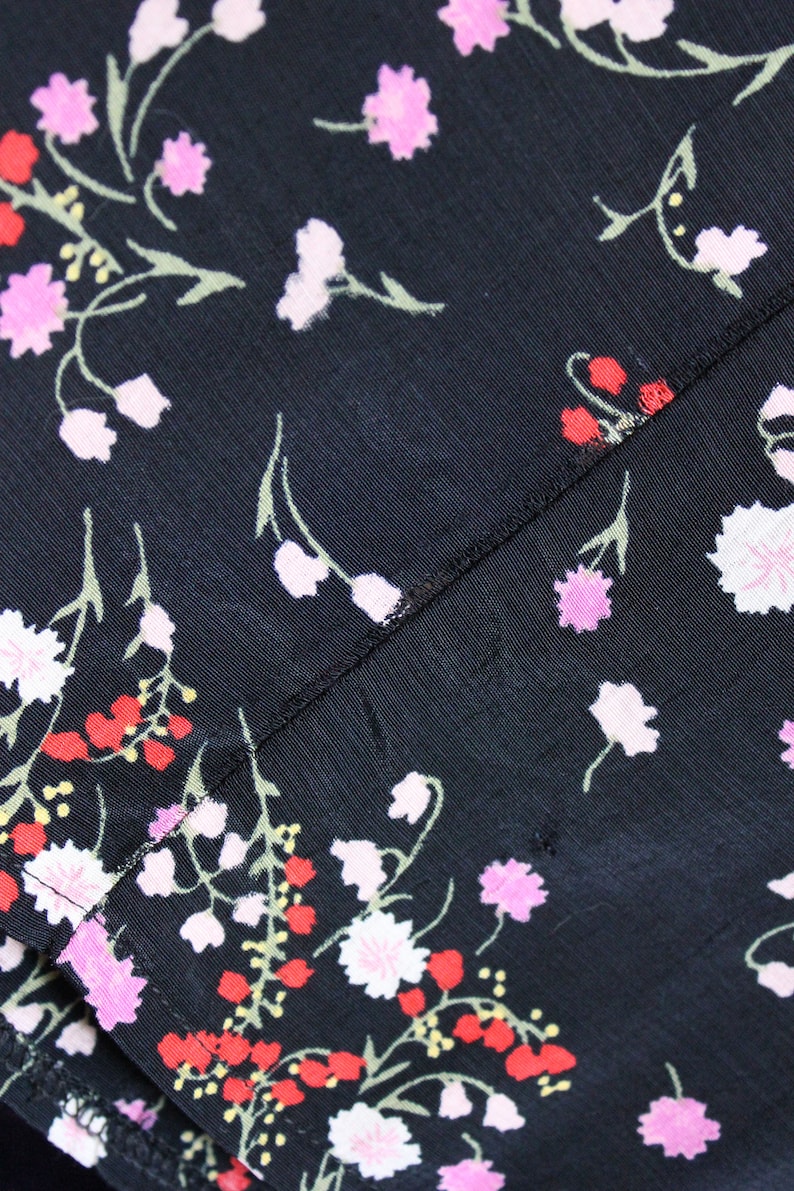 90s Vintage Dress 90s Floral Dress Black Vintage Dress Summer Dress Shift Dress Size Small S