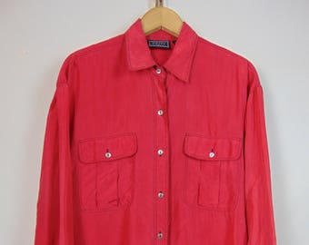 Vintage Red Silk Shirt