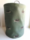 Hanging Clothes Peg Bag Laundry Pot Handmade, Sophie Allport Hedgehog Fabric