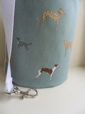 Hanging Clothes Peg Bag Laundry Pot Handmade, Sophie Allport Speedy Dog Fabric