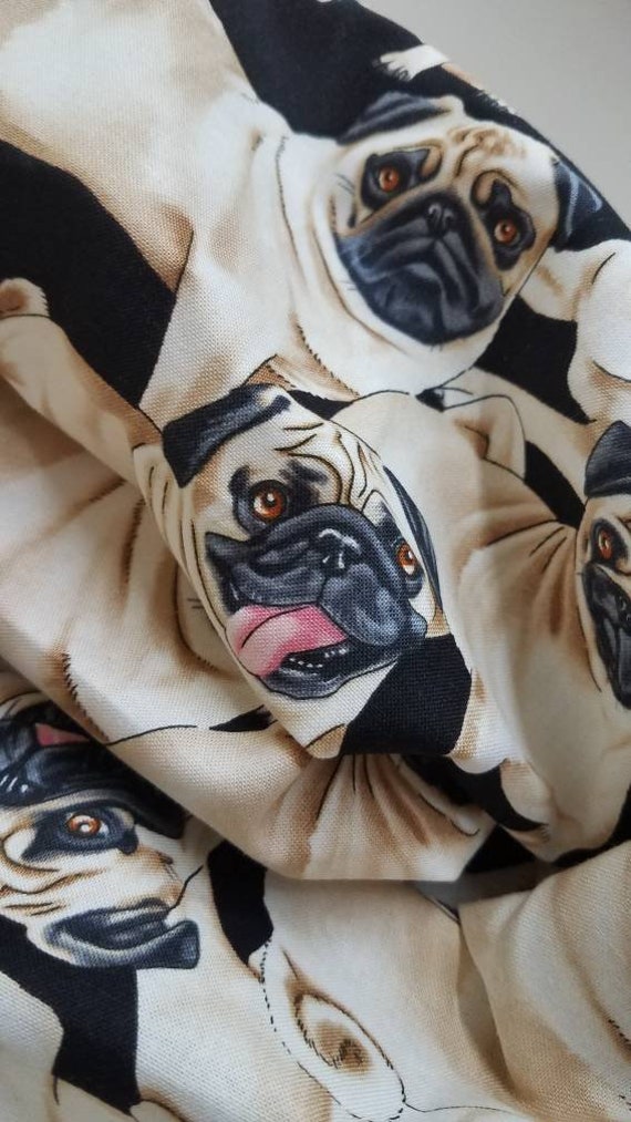Pug Dog Infinity Scarf Made in USA by City Dogs