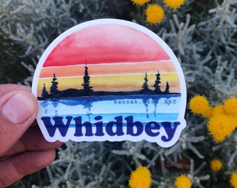 Whidbey Island sunset sticker