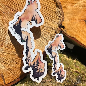 Whidbey Island tree line decal, die cut, pnw car decal, Pacific Northwest, Washington State, sticker