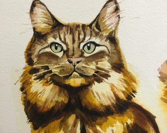 Pet Portrait custom original watercolor