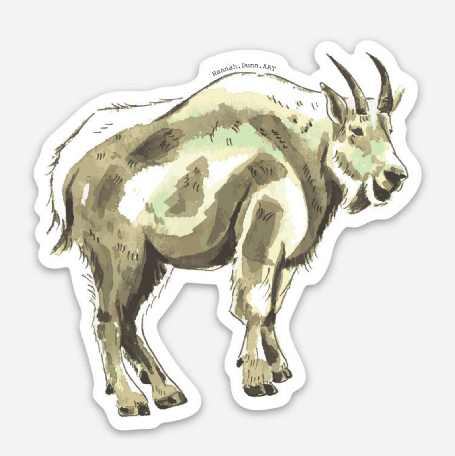 Wantagh Goat Sticker Watercolor Mountain Goat Sticker, All-weather Vinyl Decal - Etsy
