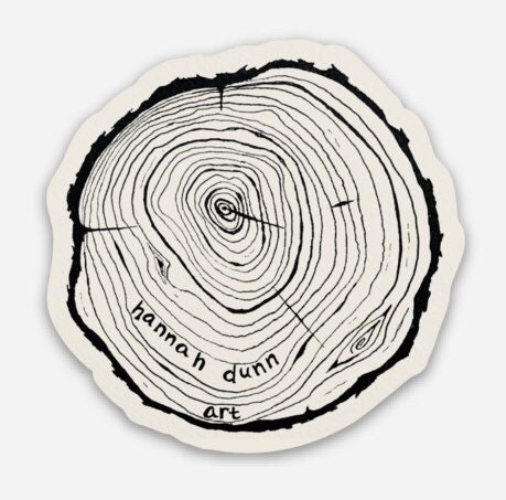 Vinyl Tree stump, Decal, die-cut, Whidbey Island, PNW sticker, Car decal, Pacific Northwest art