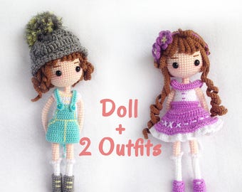 Mimi - Cute Doll with 2 outfits (Amigurumi Doll Pattern / PDF Crochet Doll Pattern / English Pattern)