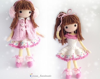 Icelyn - Winter Doll with Cape Crochet Pattern (Amigurumi Doll Pattern / PDF Crochet Doll Pattern / English Pattern)