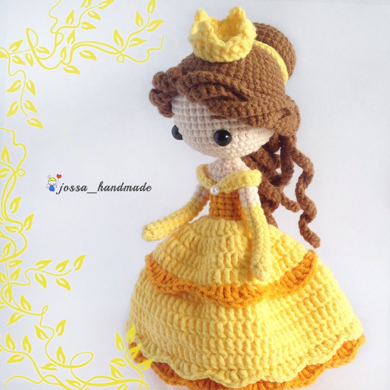 Princess Belle Inspired Crochet Doll Pattern Amigurumi Doll Pattern / PDF Crochet Doll Pattern / English Pattern image 2