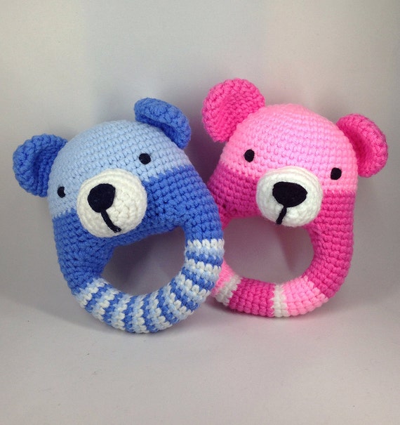 Crochet Amigurumi Teddy Bear Baby Rattle Pattern PDF Baby Rattle