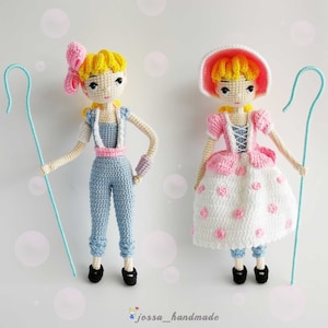 Toy Story Bo Peep with 2 Outfits Crochet Doll Pattern Amigurumi Doll Pattern / PDF Crochet Doll Pattern / English Pattern image 1