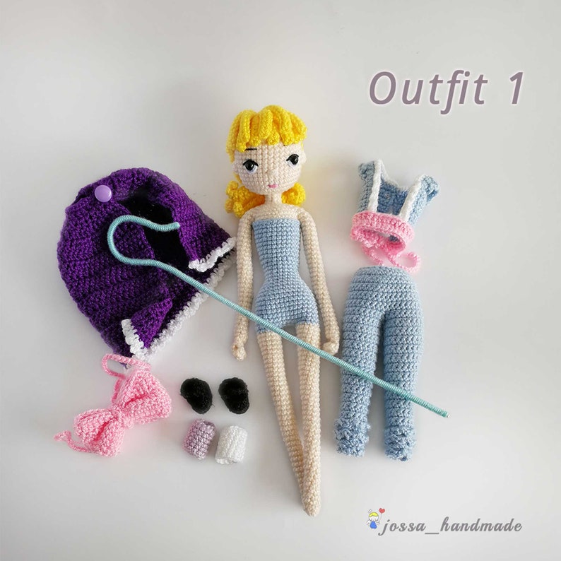 Toy Story Bo Peep with 2 Outfits Crochet Doll Pattern Amigurumi Doll Pattern / PDF Crochet Doll Pattern / English Pattern image 6