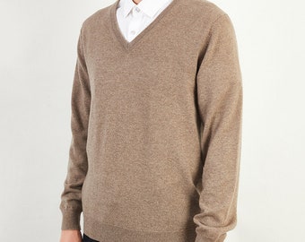 Men's V-Neck 100% Cashmere Sweater