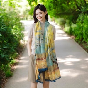 Pure Mulberry Silk shawl -  Autumn