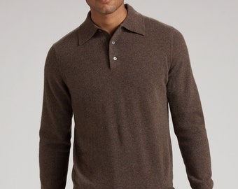 Men's Pure Cashmere Polo Sweater