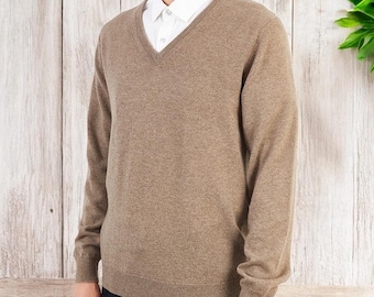 Men's V-Neck 100% Cashmere Sweater