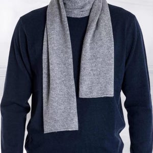 Pure Cashmere Plain Knitted Scarf - Hand knitted, Unisex