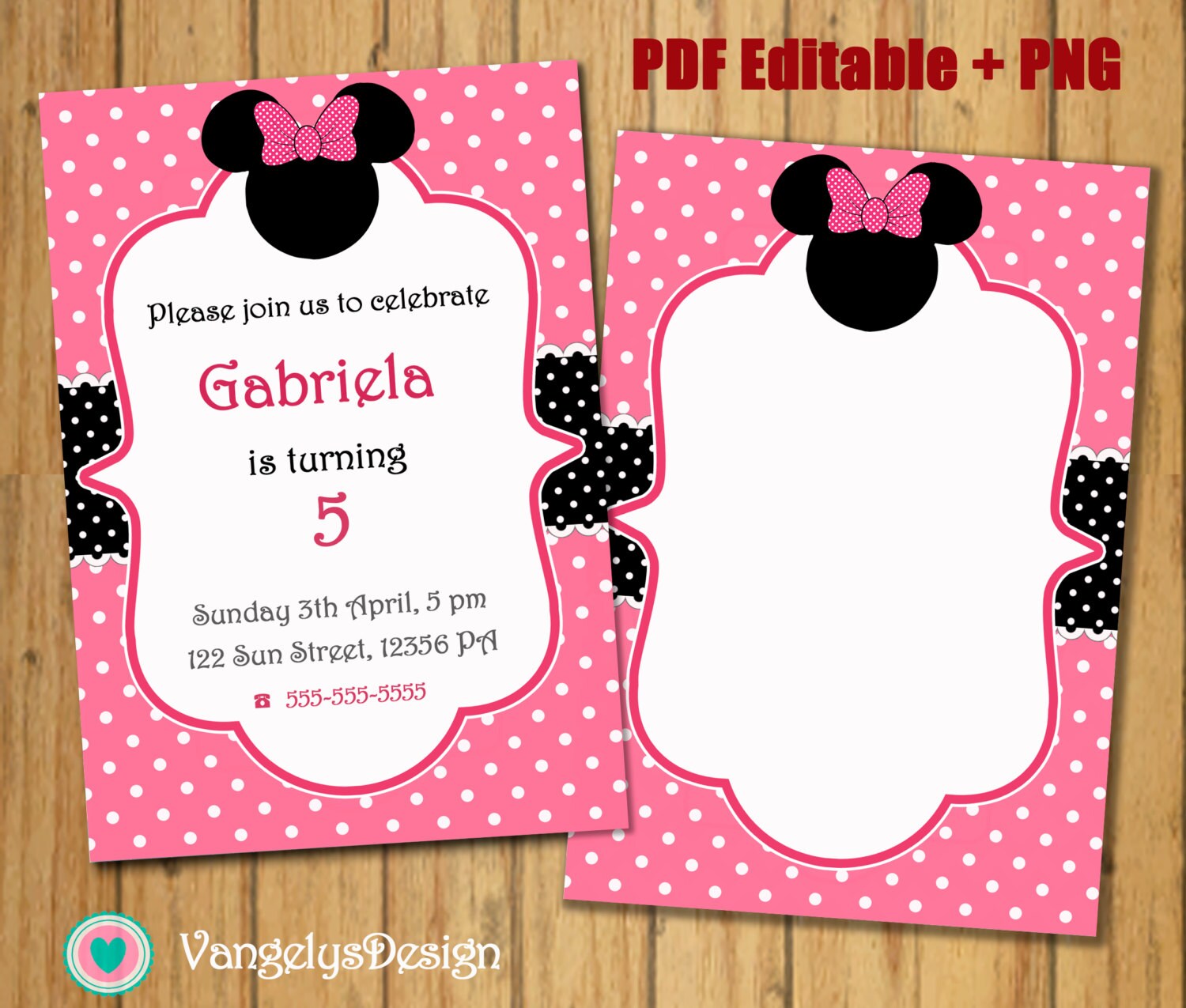 Invitacion Cumpleaños Minnie Editable Invitacion Cumpleaños Minnie Editable