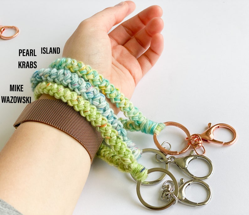 Crochet Wristlet Keychain Keyring Handmade Accessory Etsy