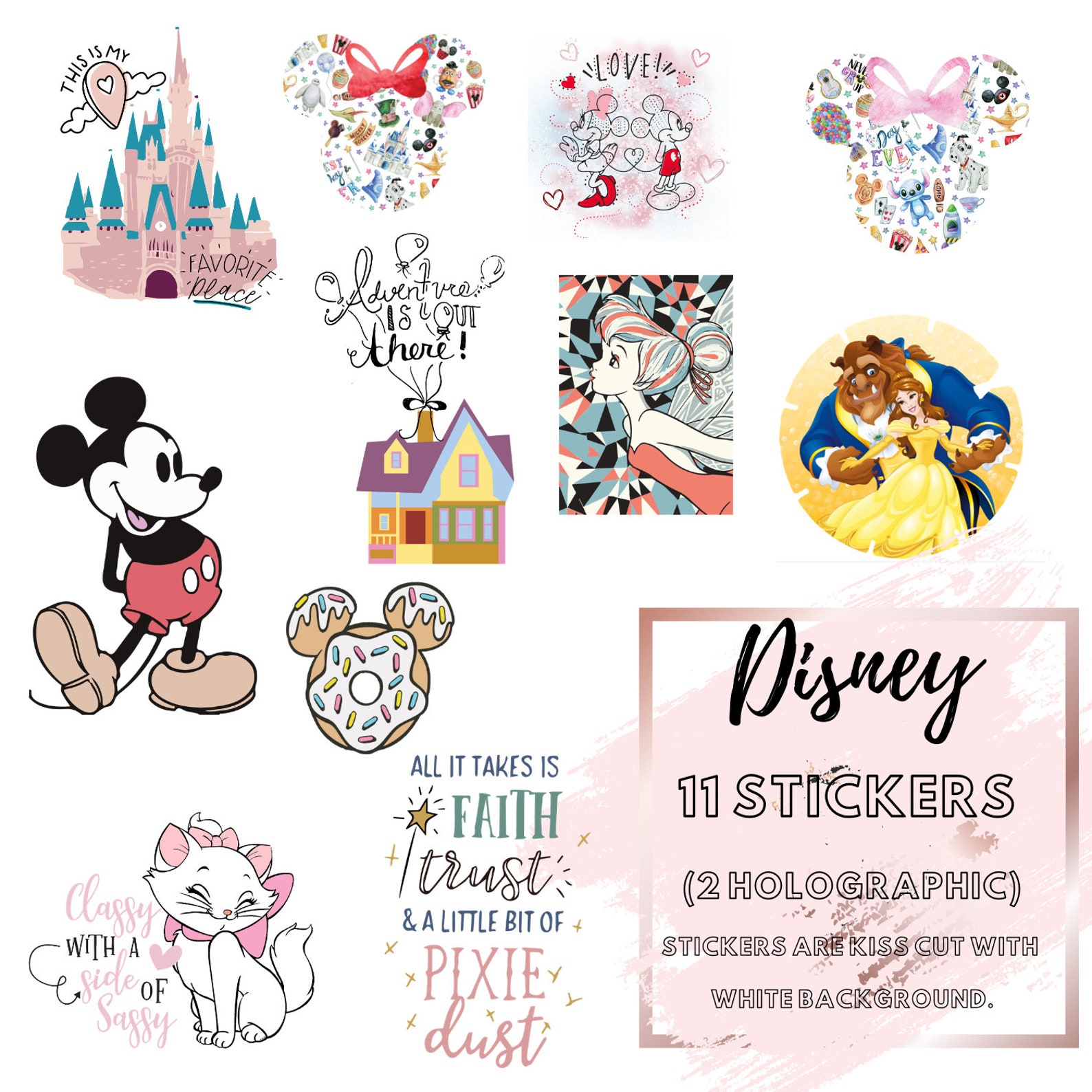 Disney Sticker Pack Disney Gifts for Her Disney Sticker Set