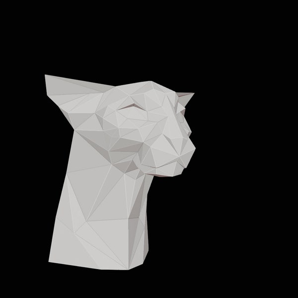 Sphynx Cat Head. Peterbald. 3D ,Sculpture Template DIY. Papercraft, PDF, Pattern, Cosplay,