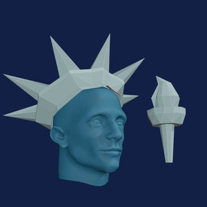 Statue of Liberty Crown and Torch, Template, DIY, Papercraft, PDF