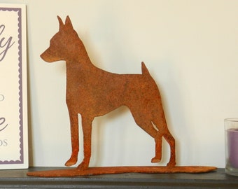 Pinscher Home Decor / Doberman Gift / Dog Shelf Decor / Pinscher Dog Decor / Rustic Dog Decoration - Doberman Decor / Miniature Pinscher Art