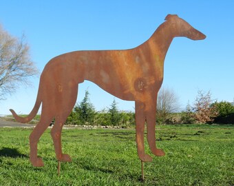 Rusty Metal Greyhound Garden Sculpture / Metal Greyhound Garden Art / Rusty Metal Dog decor / Greyhound gift / Dog Lover Gift