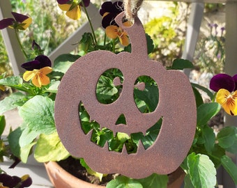 Halloween Pumpkin Ornament / Rusty Pumpkin / Halloween Decoration / Jack o'lantern / Halloween Pumpkins / Happy Pumpkin / Autumn