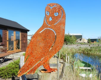 Rusty Metal Owl Garden decor / Owl Sculpture / Metal Owl Garden stake / Owl gift / Gardener Gift /Rusty Metal Bird Garden Art/Barn Owl
