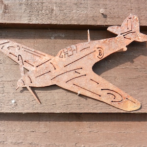 RAF Hurricane (mini) / Rusty Metal Garden Wall Art / WW2 Hurricane Plane Gift / Battle of Britain World War Two Aircraft /plane Garden Decor