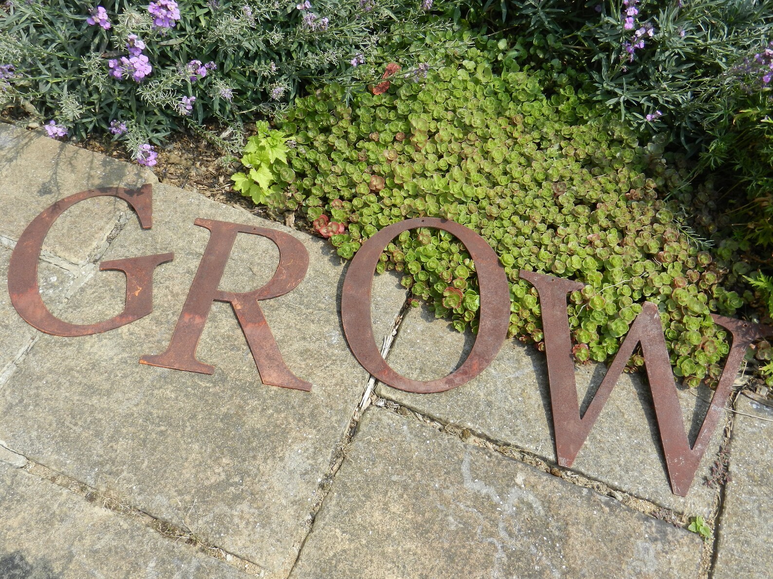 Rusty Metal Wall Letters / Rusty Letters Sign / GROW Garden Etsy