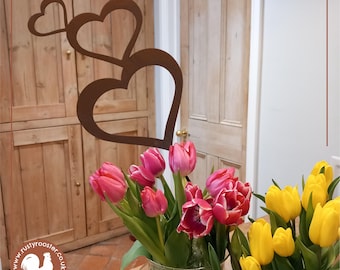 Heart Garden Decor / Wedding Gift Heart on a Stake / Rusty Metal Heart Garden Stake Gift / Heart Anniversary Gift / Heart Wedding Decoration