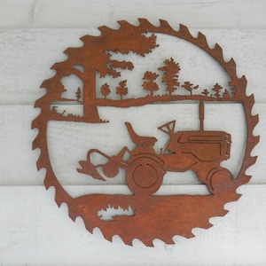 Tractor Wall Decor / Rusty Metal Tractor Decor / Dad Tractor Gift for Fathers Day / Vintage Tractor Art / Farming Gift / Tractor Gift