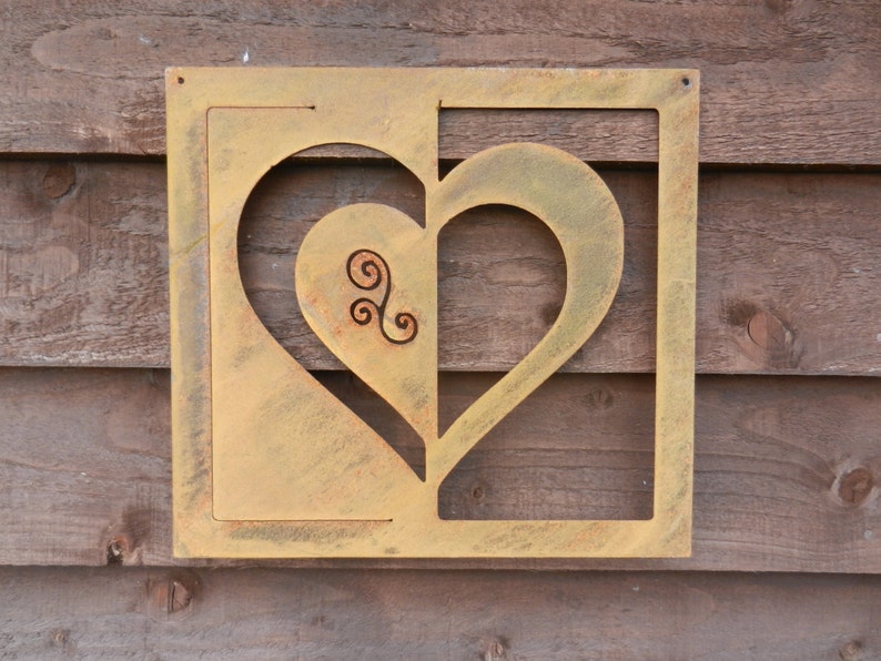 Rustic Heart Wall Decor / Metal Heart Wall Plaque Gift / Heart Etsy