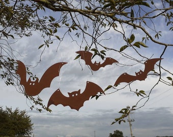 Rusty Metal Bats / Halloween Bats / Halloween Decoration / Halloween Bats