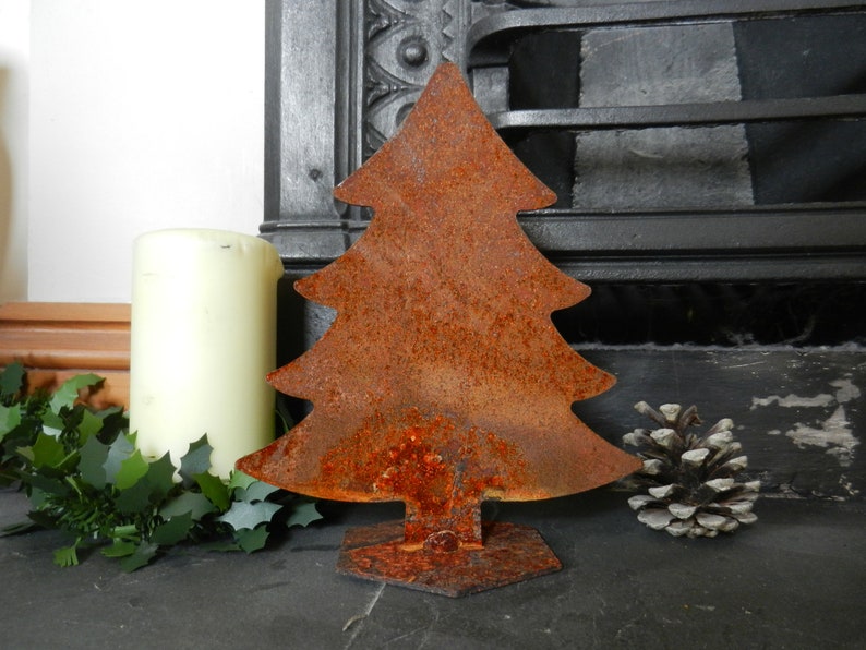 Rustic Christmas Tree Ornament / Rusty Metal Christmas Tree / Etsy UK