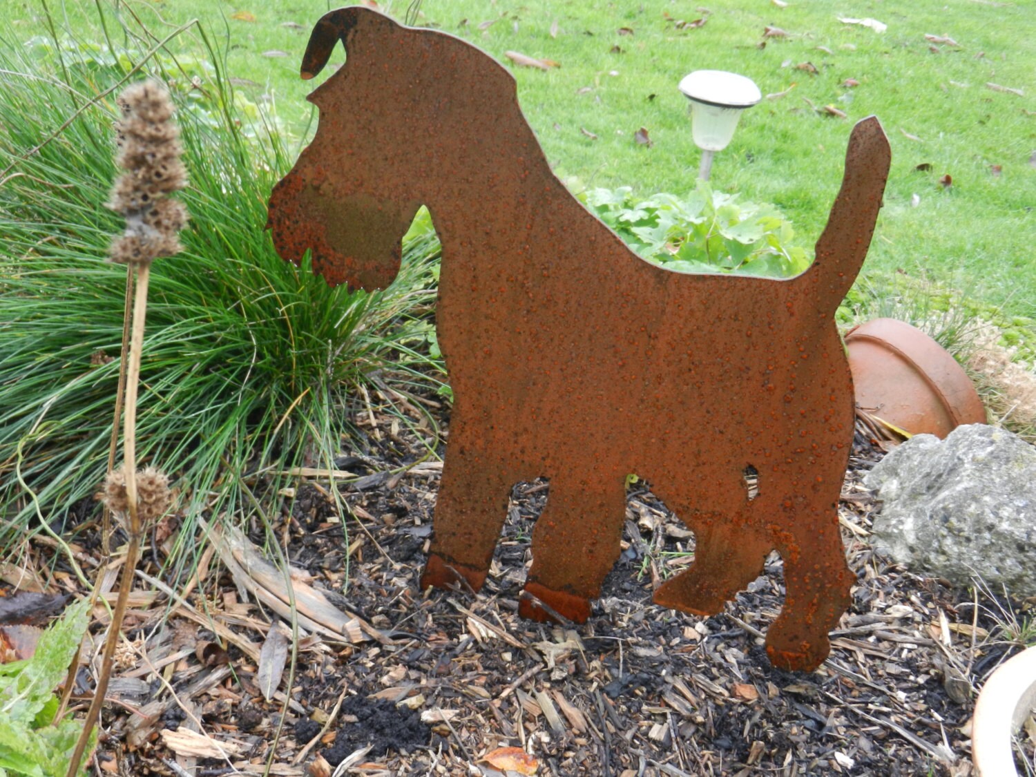 Schnauzer Garden Sculpture / Metal Terrier Garden Art / Mini Etsy UK