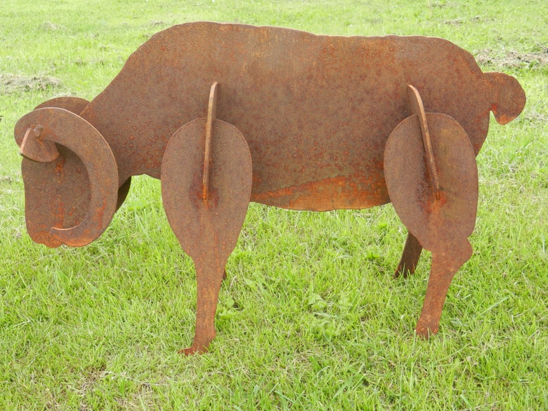 Rusty Metal Sheep Garden Decor / Sheep Gift Sculpture / Sheep Garden ...