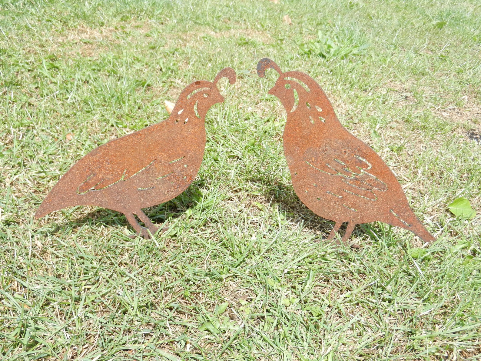 Quail Metal Garden Ornament / Quail Gift / Rusty Metal Quail Etsy