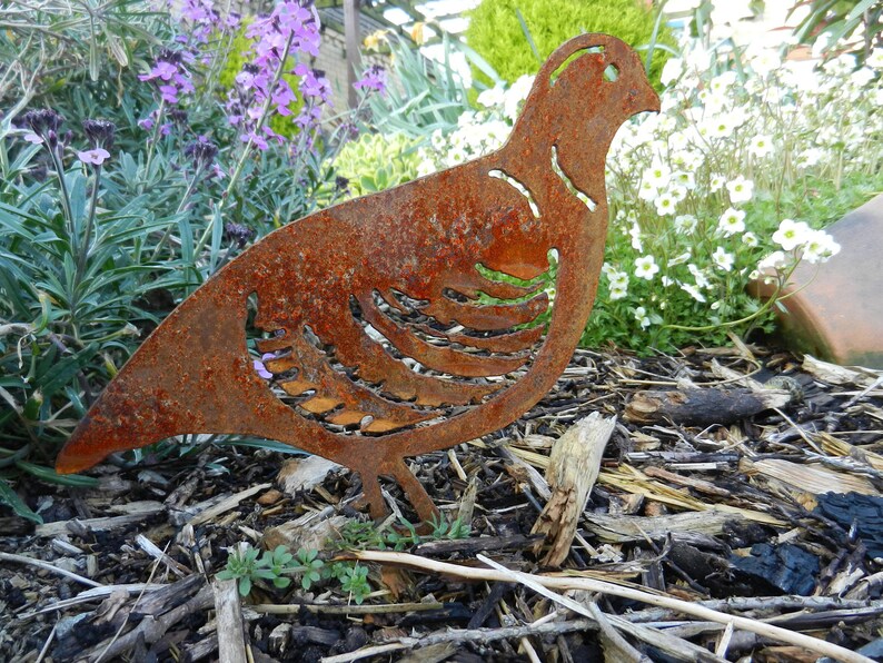 Partridge Brace Metal Garden Ornament / Partridge Gift / Rusty Etsy UK